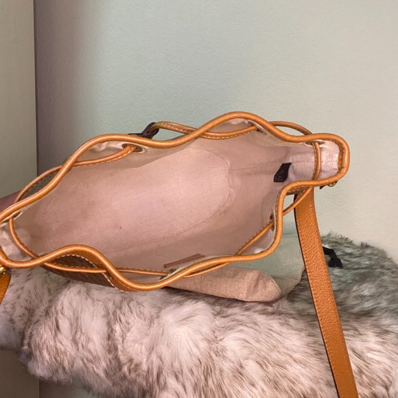 GUCCI GG Disney X Mickey Mouse Bucket Leather Tan Brown Italy Bag Mini Logo - Picture 5 of 8